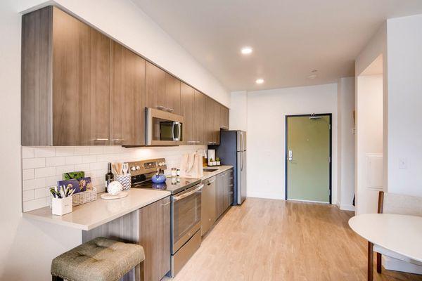 Stunning cabinets with plenty of counter space.