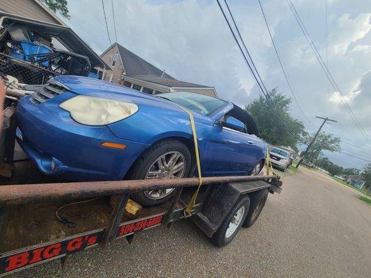 Cars hauled off