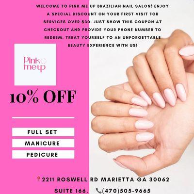 Ready to experience top-tier nail care and a touch of luxury? As a warm welcome to our salon, we're offering an exclusive 10% discount just