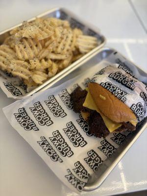 Cowy Burger & Truffle Fries