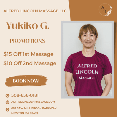 Book your first Massage with Kiko!