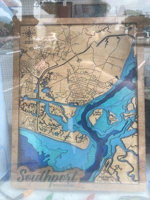 Southport wooden map