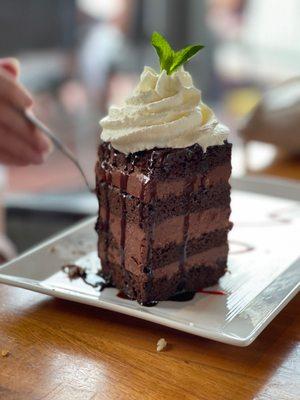 Seven layer chocolate cake