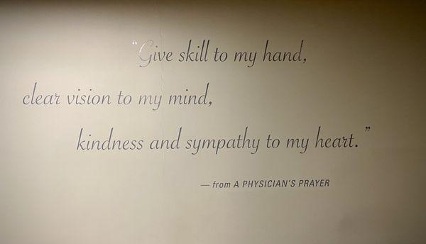 Nice photos and inspirational sayings throughout the hospital.