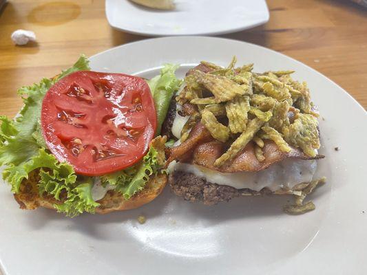 Inside the jalapeño ranch burger