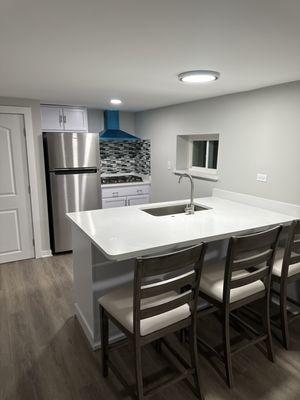 kitchen cabinets were painted white