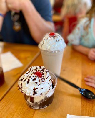 Chocolate malt & hot fudge brownie sundae