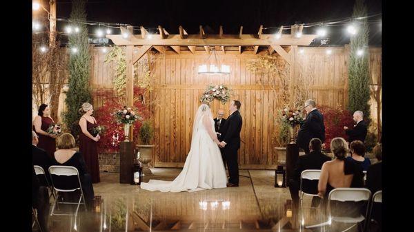 Evening ceremony in courtyard