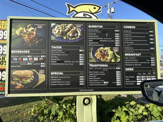 Price increase, July 2024 menu