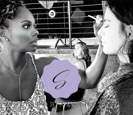 On set makeup application- Sideline Prep Photo shoot.