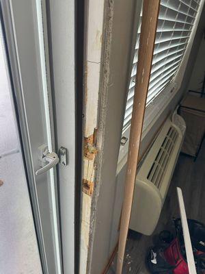 Broken door jamb