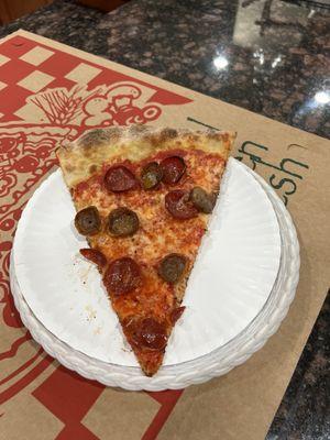 Pepperoni and sausage slice