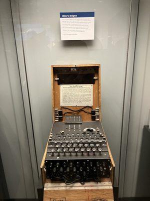 Enigma machine. Not this one but they have others on display for hands on messaging.