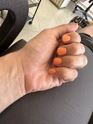 I got orange gel nails.