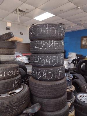 Used tires for low profile vehicles