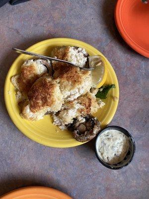 Mushroom Cap with Crab Cake