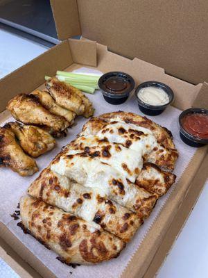 Wings and cheese bread box