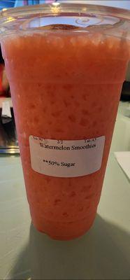 Watermelon smoothie was good but definitely not your typical smoothie texture.