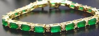 green emerald and diamonds bracelet