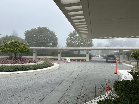 This is the valley parking area and pick up area, but there are three levels of parking downstairs