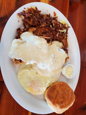 I order the hash browns crispy brown, eggs over easy and a Chicken Fried steak. was ALL perfect..