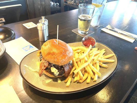 Blackened Bacon and Blue Burger