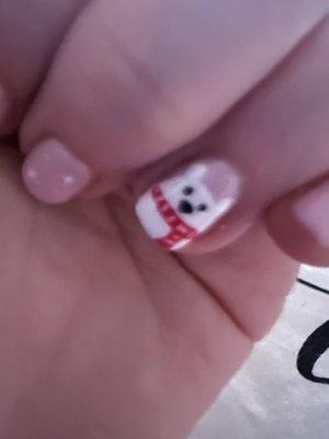 Polar bear Christmas nails