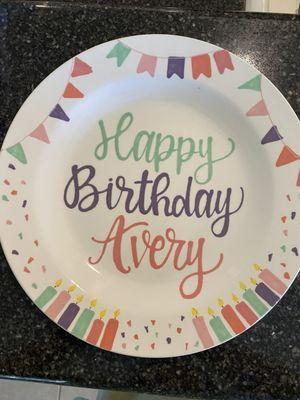 Birthday plate