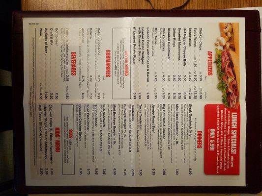 Menu side 2