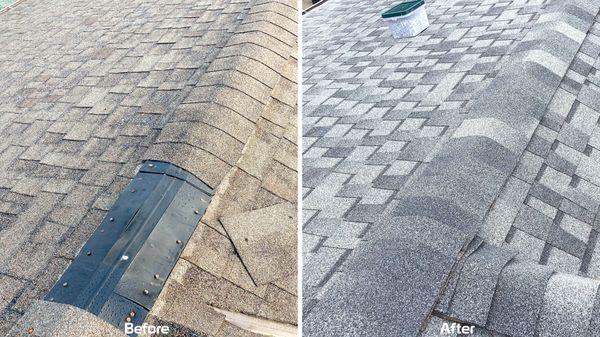 Pewter Grey Roof. Before and After.