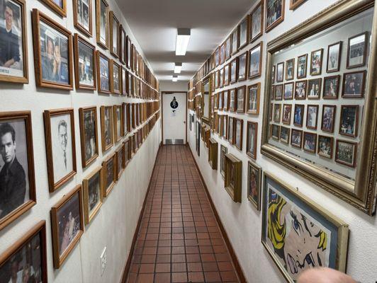 Hallway with celeb photos