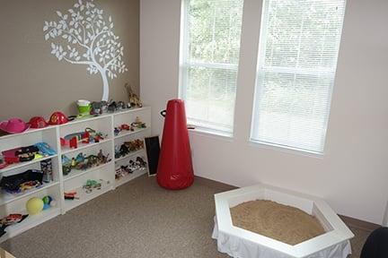 Dedicated play therapy room for little ones.