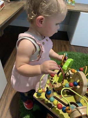 The playroom with a special sensory toy for her age