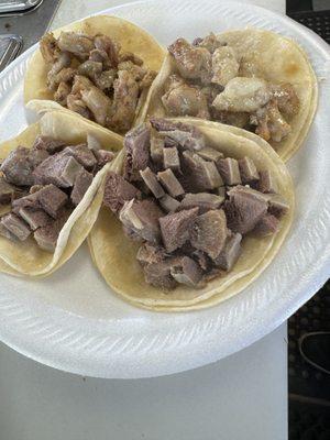 Tacos de Tripa y lengua