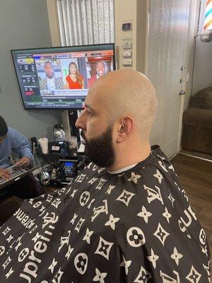 Bald head And beard trim