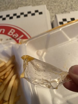 Lid , look at the edge where the plastic melted onto itself