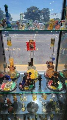 Hand blown pipes and bongs