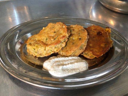 Corn and zucchini fritters