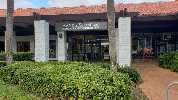 Hand & Stone Entrance in Palm Beach Gardens.