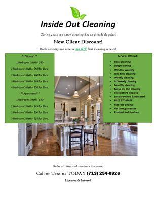 Inside Out Cleaning flyer