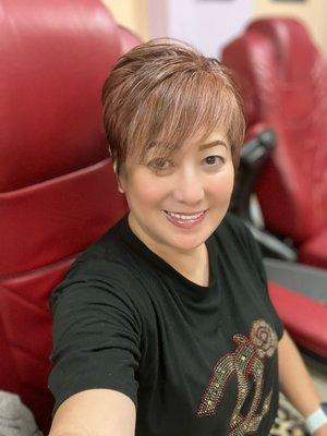 New trend for winter short hair layer style by Tiffany my hair stylish girl for 18 yrs m.