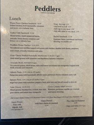 Lunch menu (09/2022)