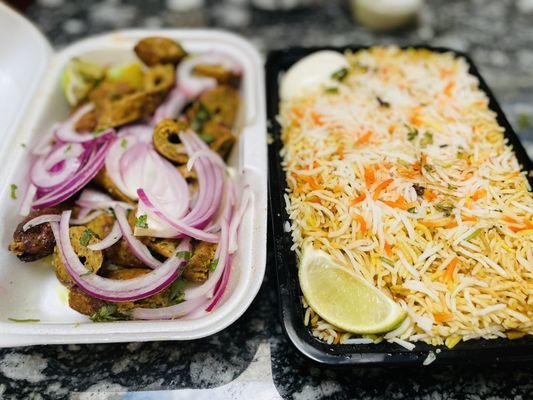 Chicken Seekh Kabab, Mutton Dum Biryani