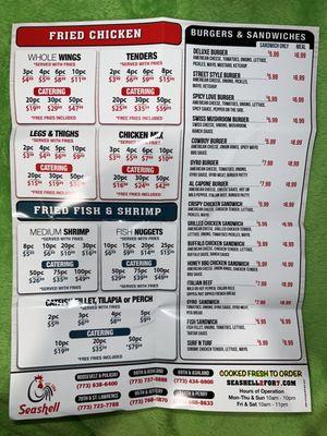 Front of Menu