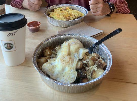 Breakfast scrambler and breakfast bowl.