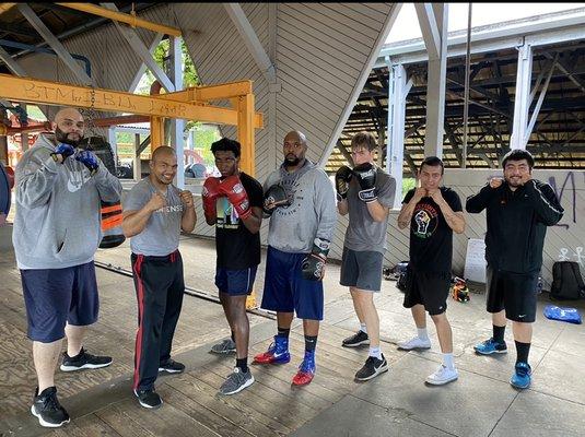 Some of my boxers and myself at Gasworks park after great training session.