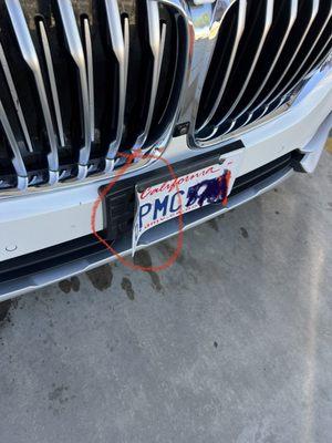 Make sure you have a frame around your license plate. I saw three other cars with same damage and employee said it happens all the time.