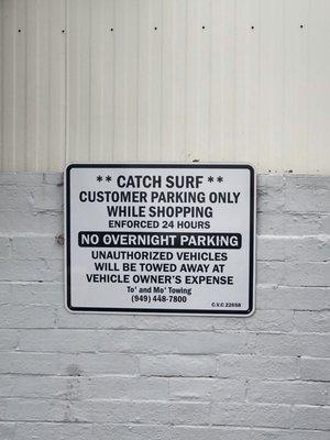 Catch Surf has their own small parking lot!