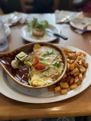 BYO omelette and roasted potatoes