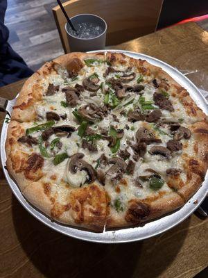 Medium cheesesteak pizza